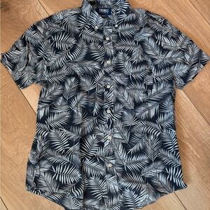 Trunks Men's Navy Tropical Leaf Shirt